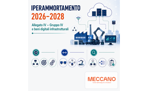 Immagine articolo Meccano - IPERAMMORTAMENTO 2026–2028 in pillole:  “Allegato IV – Gruppo IV e beni digitali infrastrutturali”
